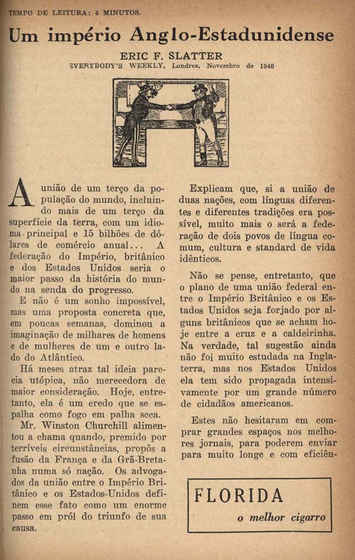 SLATTER, Eric F. Um império Anglo-Estadunidense. Hoje, São Paulo, n. 36, p 33-35, jan. 1941.