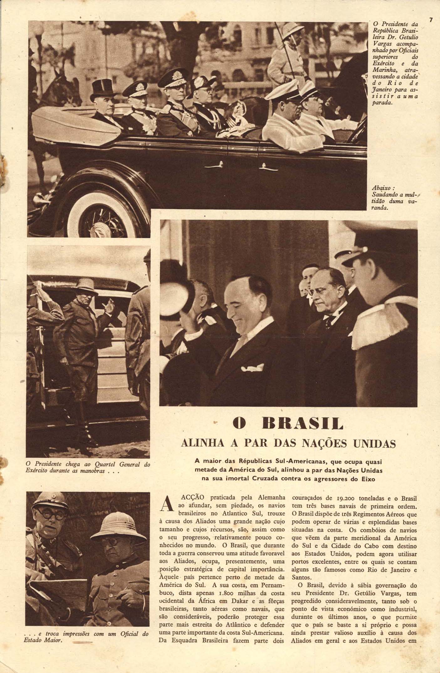 O BRASIL alinha a par das Nações Unidas. A Guerra Ilustrada, [ S.l.], n. 2, p. 7-9, [1941-1942].