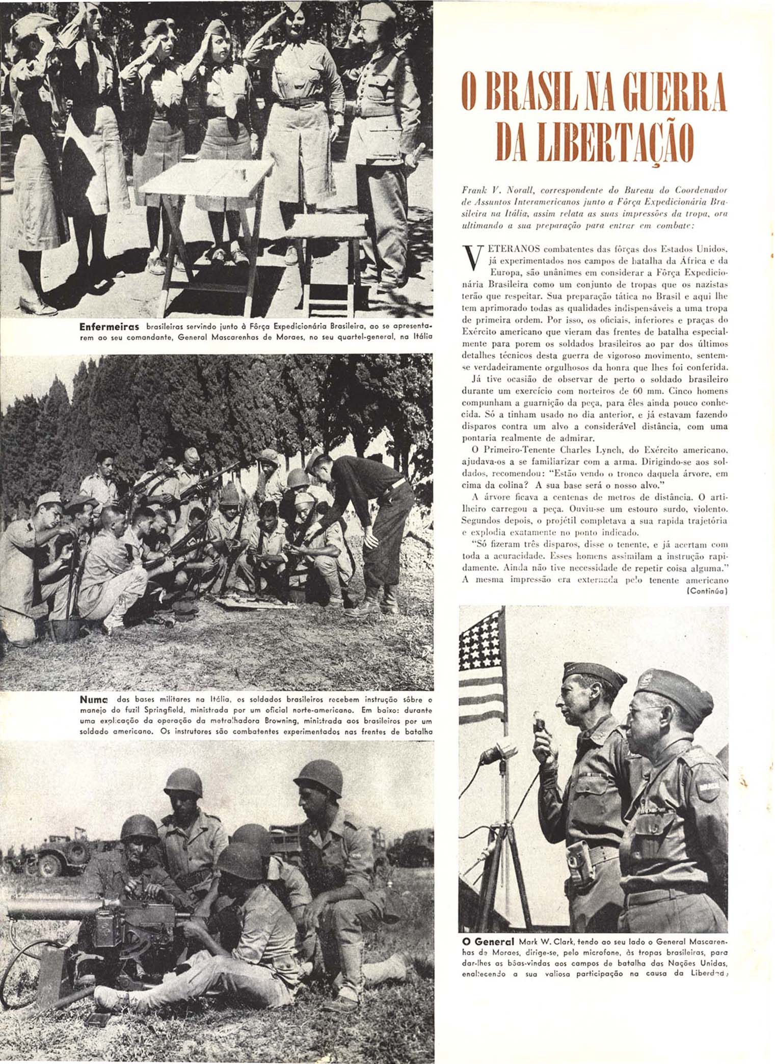 O BRASIL na Guerra da Libertação. Em Guarda, Washington, ano 3, n. 12, p.16-18, (194-?].