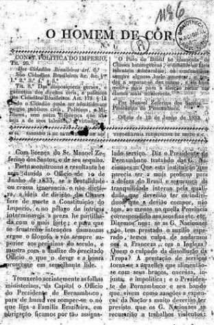 Jornal <i>O Homem de Côr</i> (1833)