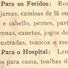 SUGESTÕES para os donativos.