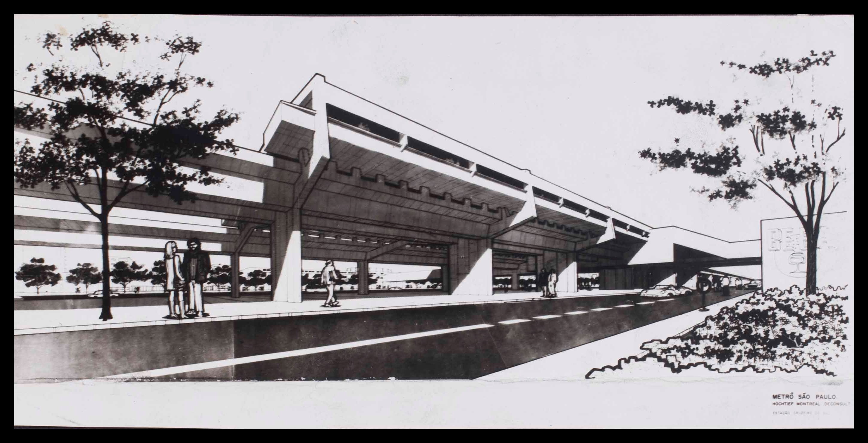 A Estação “Cruzeiro do Sul”, a principal do trecho 1, que será situada nas proximidades do Rio Tietê e próxima do anel rodoviário e da futura estação rodoviária – Norte.<br />DN, 5/7/1969.