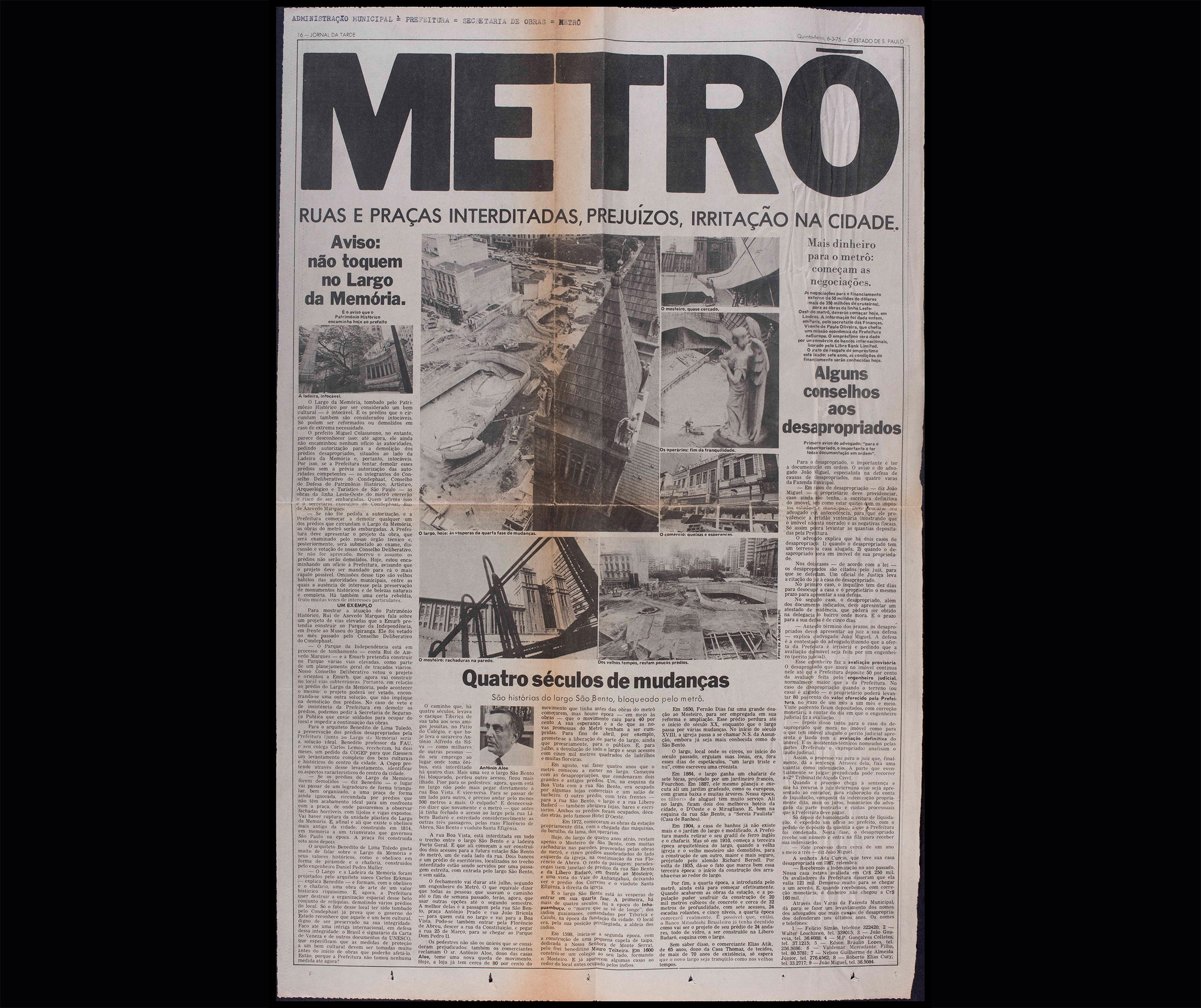 Jornal da Tarde, 6/3/1975.