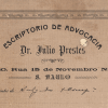Dossiês de causas de clientes do Escritório de Advocacia do Dr. Júlio Prestes. São Paulo, 1909-1913. APESP.
