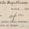 Abaixo-assinado do Partido Republicano de Porto Feliz ao Presidente do Estado Júlio Prestes. Porto Feliz, 1930. APESP