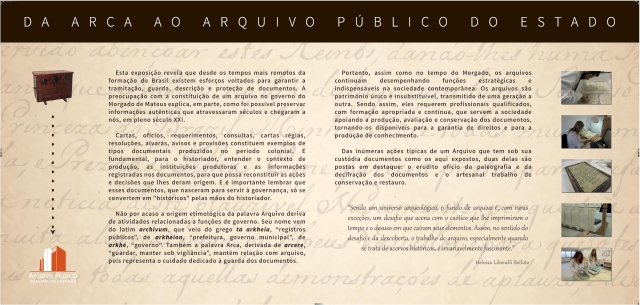 Da Arca ao Arquivo Público do Estado