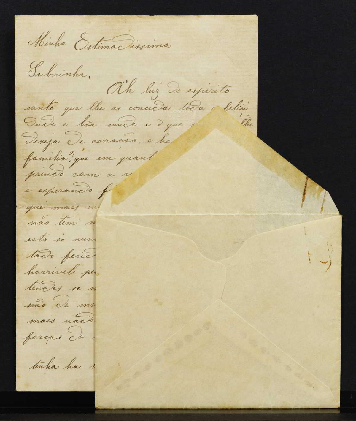 Carta da tia (Maria Luiza) à sobrinha – sogra de W.Luís – D. Mariquinha (2ª Baronesa de Piracicaba), datada de 1903