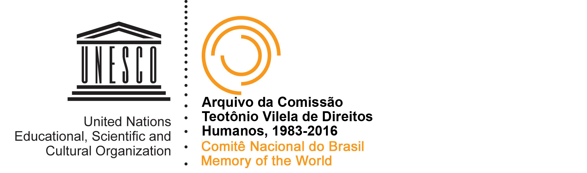 Logotipo UNESCO United Nations Educational, Scientific and Cultural Organization - Arquivo da Comissão Teotônio Vilela de Direitos Humanos - 1983-2016 - Comitê Nacional do Brasil - Memory of the World